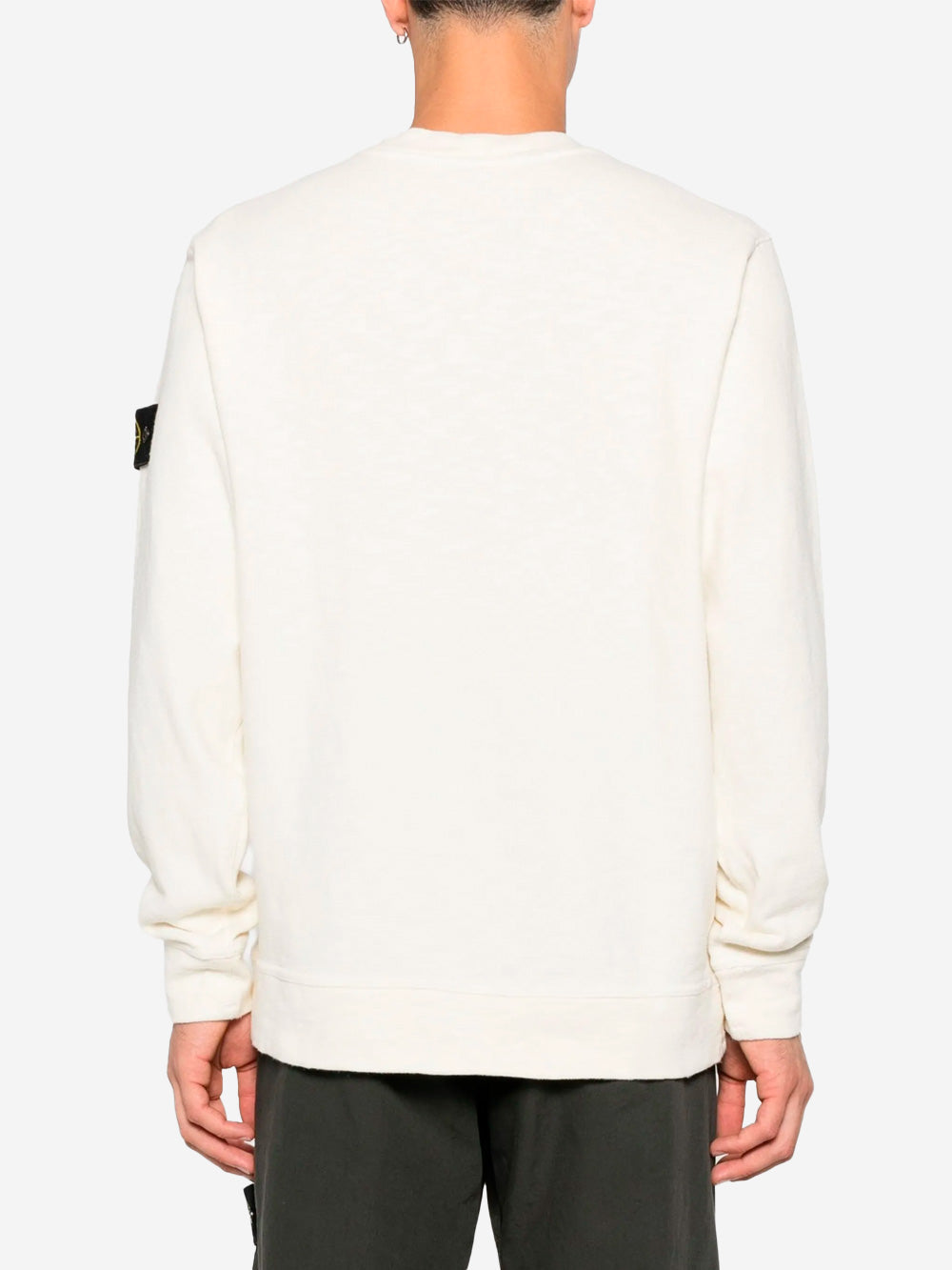 Vanisé Gauzed Cream Crewneck Sweatshirt With Inlays And Compass Badge Stone island оригінал – Купити в Україні – збільшений вид