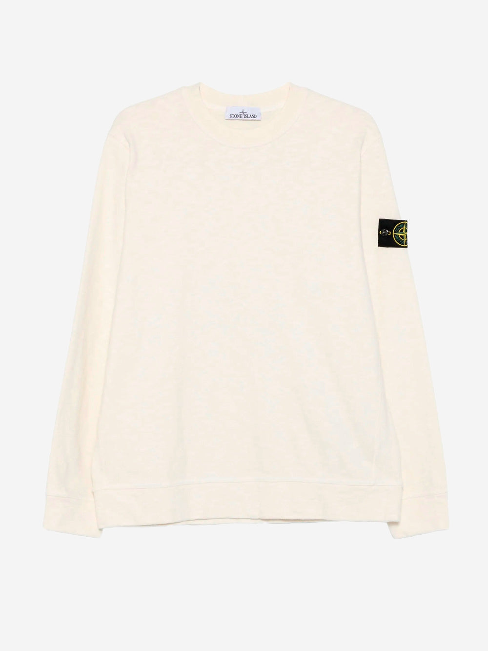 Vanisé Gauzed Cream Crewneck Sweatshirt With Inlays And Compass Badge Stone island оригінал – Купити в Україні – боковий вид
