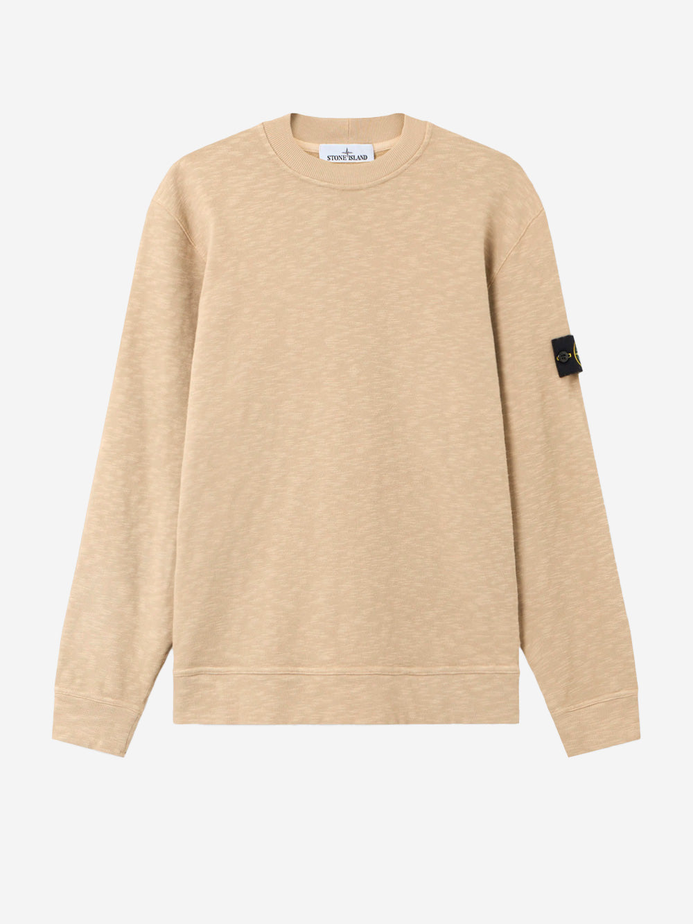 Beige Gauze Vanisé Gauze Crewneck Sweatshirt With Inlays And Compass Badge Stone island – Гарантія оригінальності – боковий вид