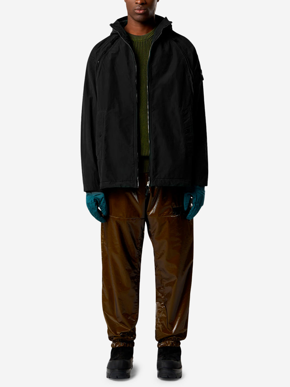 Оригінальна Lightweight Black David Jacket With Hood And Drip Proof Stone island – вид ззаду