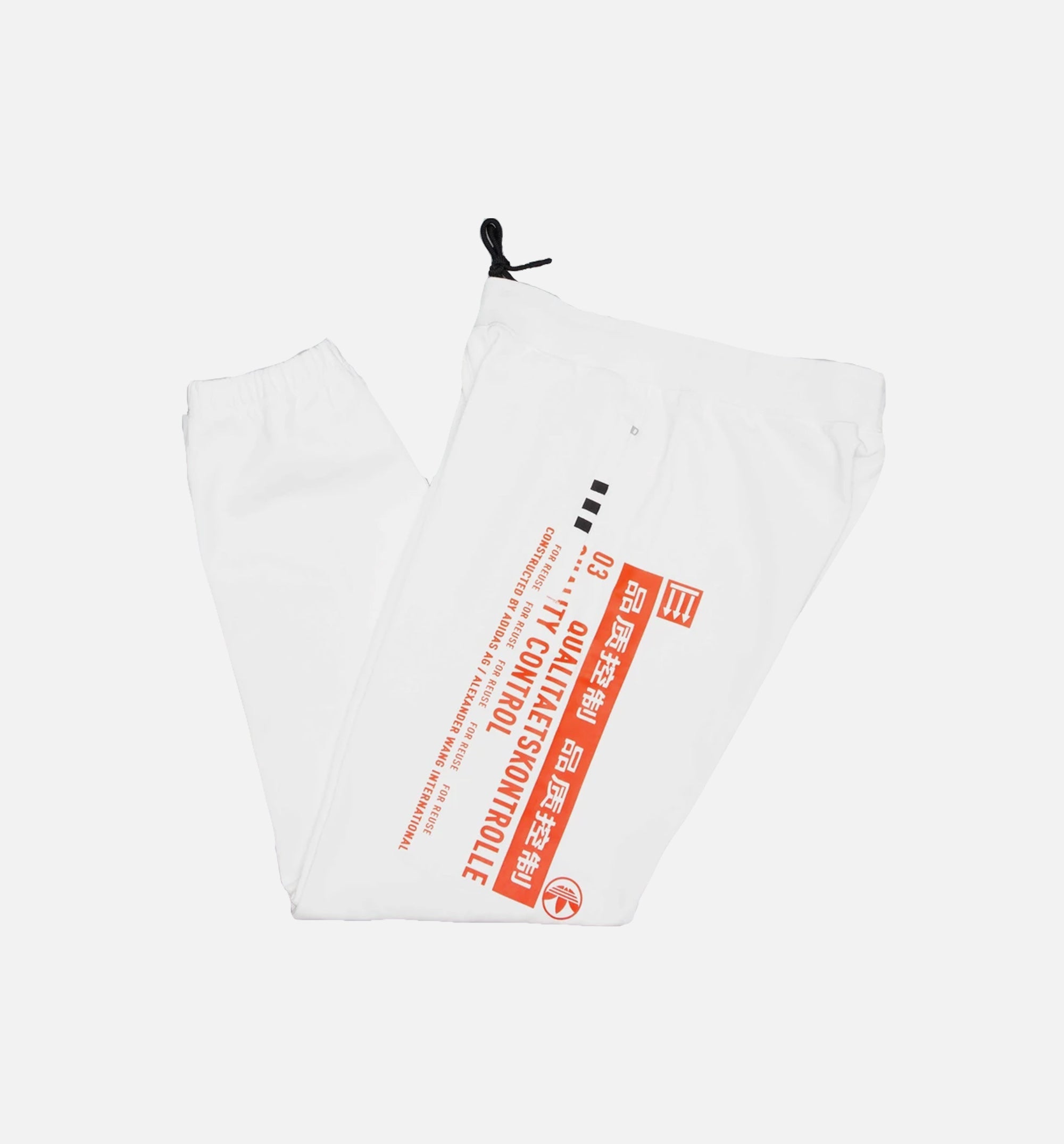 Original By Alexander Wang Graphic Mens Jogger Pants White Adidas оригінал – Купити в Україні – боковий вид - ADIDAS