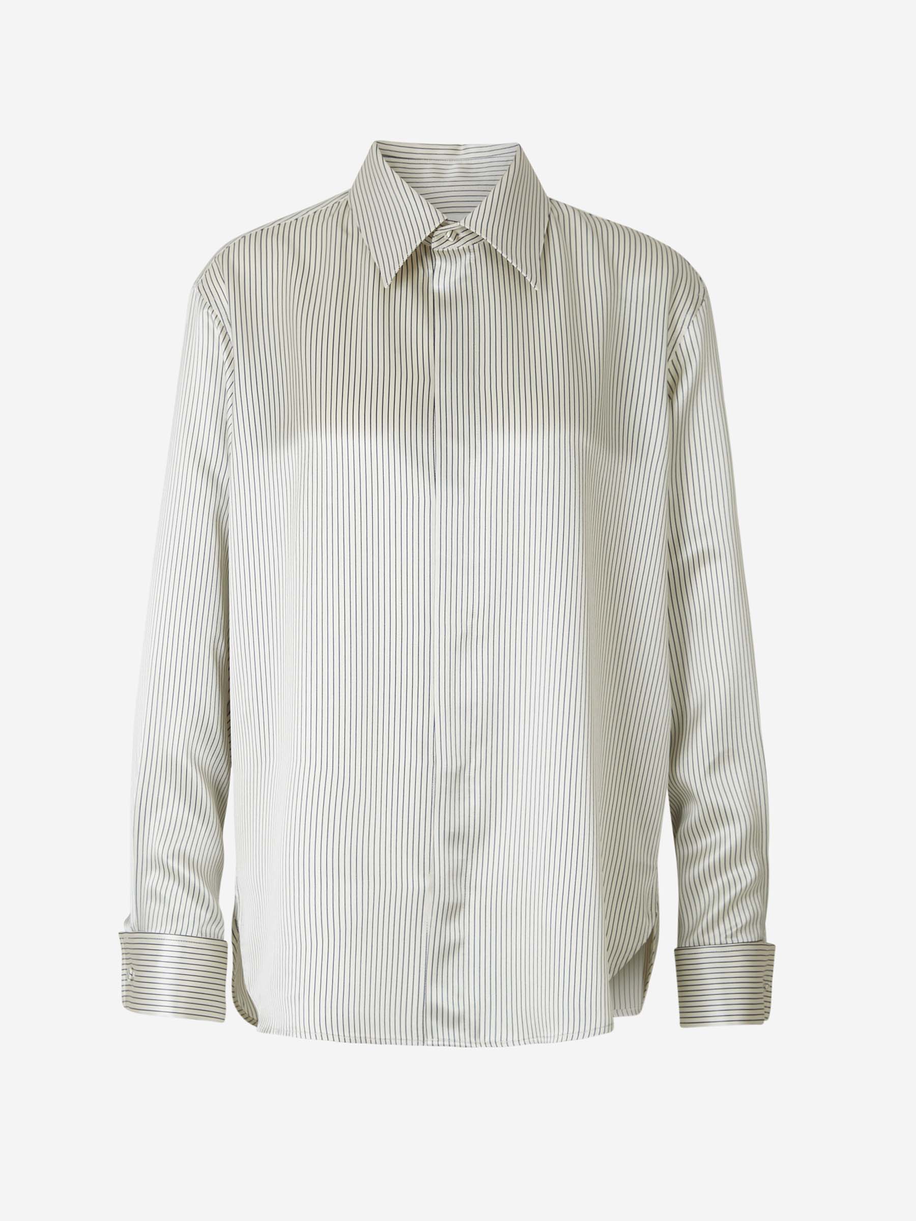 Striped Silk Shirt Saint laurent оригінал – Купити в Україні – боковий вид