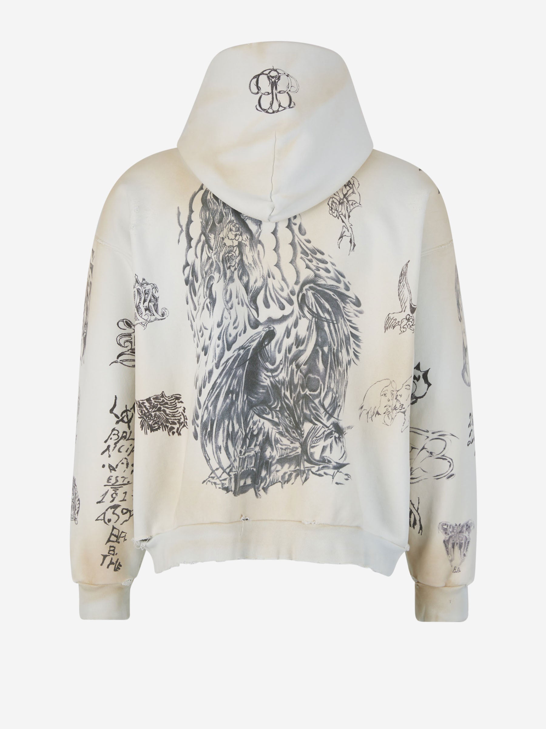 Tat Medium Fit Sweatshirt Balenciaga – Гарантія оригінальності – вид ззаду