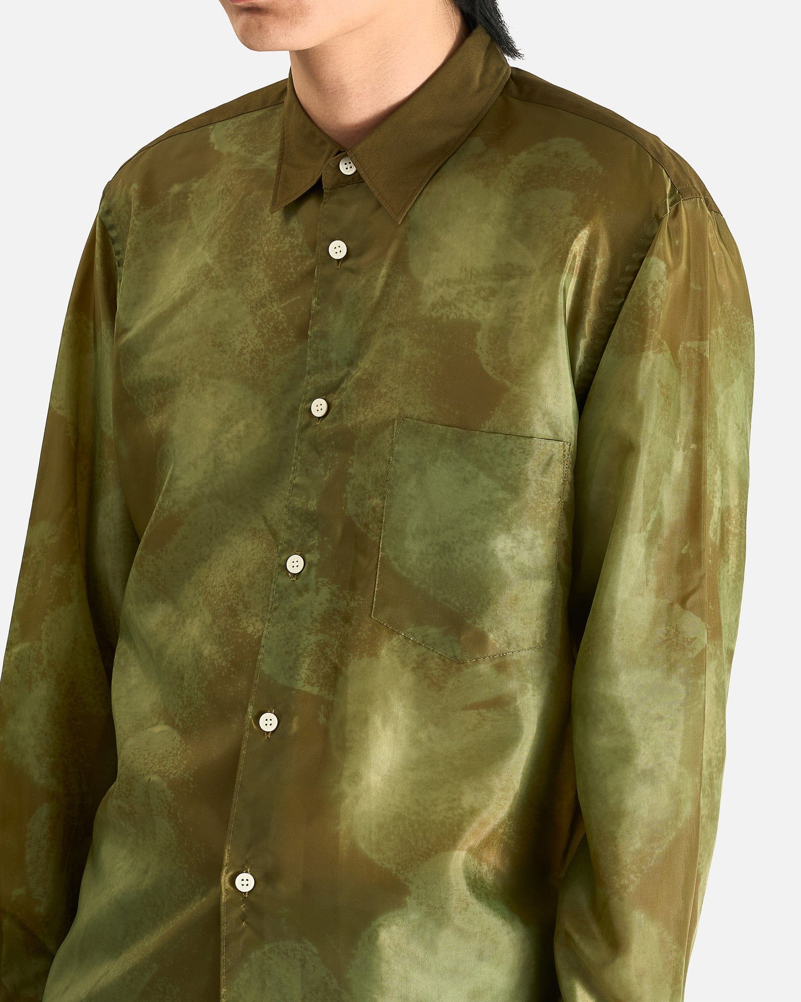 Abstract Button Up Shirt In Khaki Comme des garcons – Гарантія оригінальності – збільшений вид