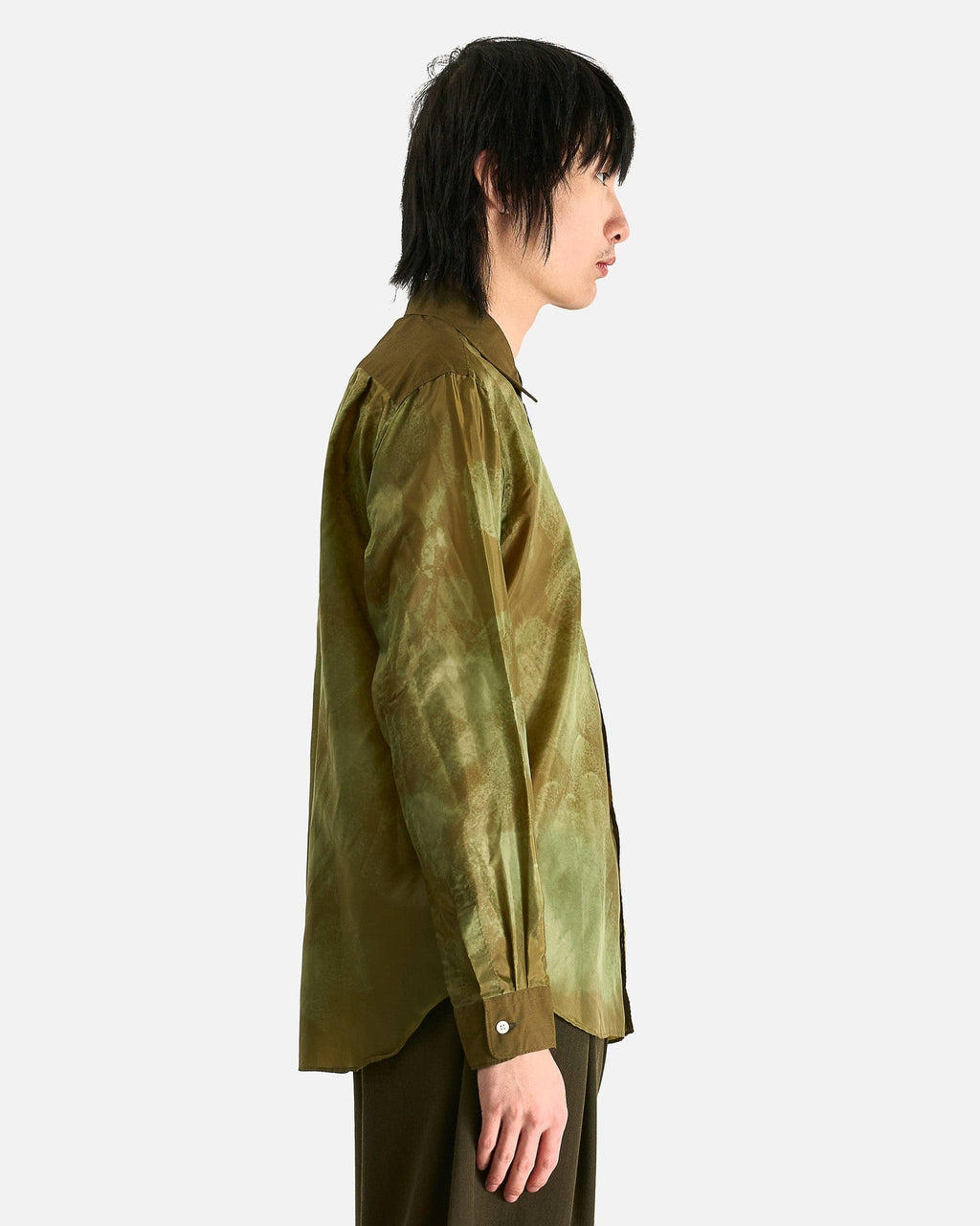 Abstract Button Up Shirt In Khaki Comme des garcons – Гарантія оригінальності – вид ззаду