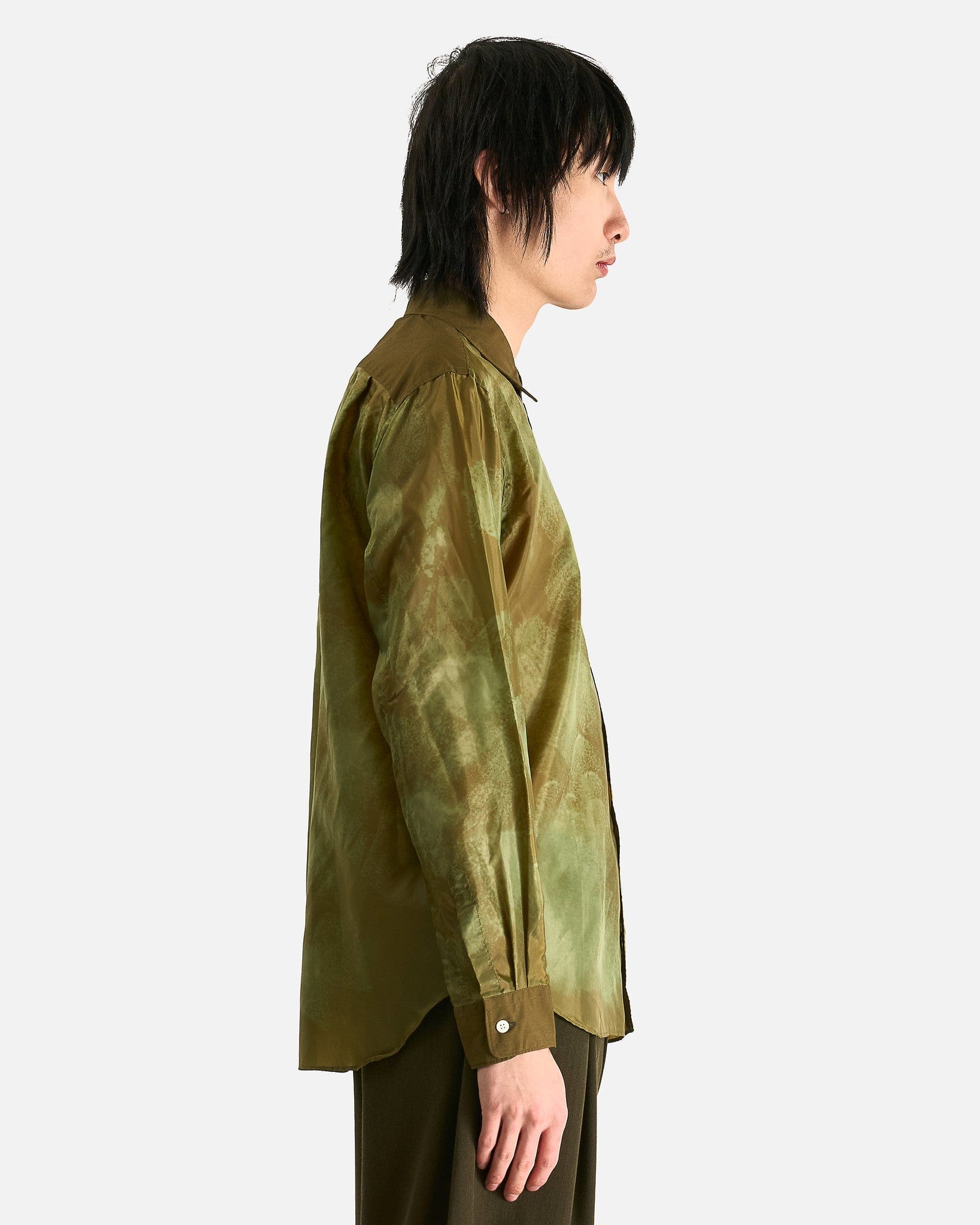 Abstract Button Up Shirt In Khaki Comme des garcons – Гарантія оригінальності – вид ззаду