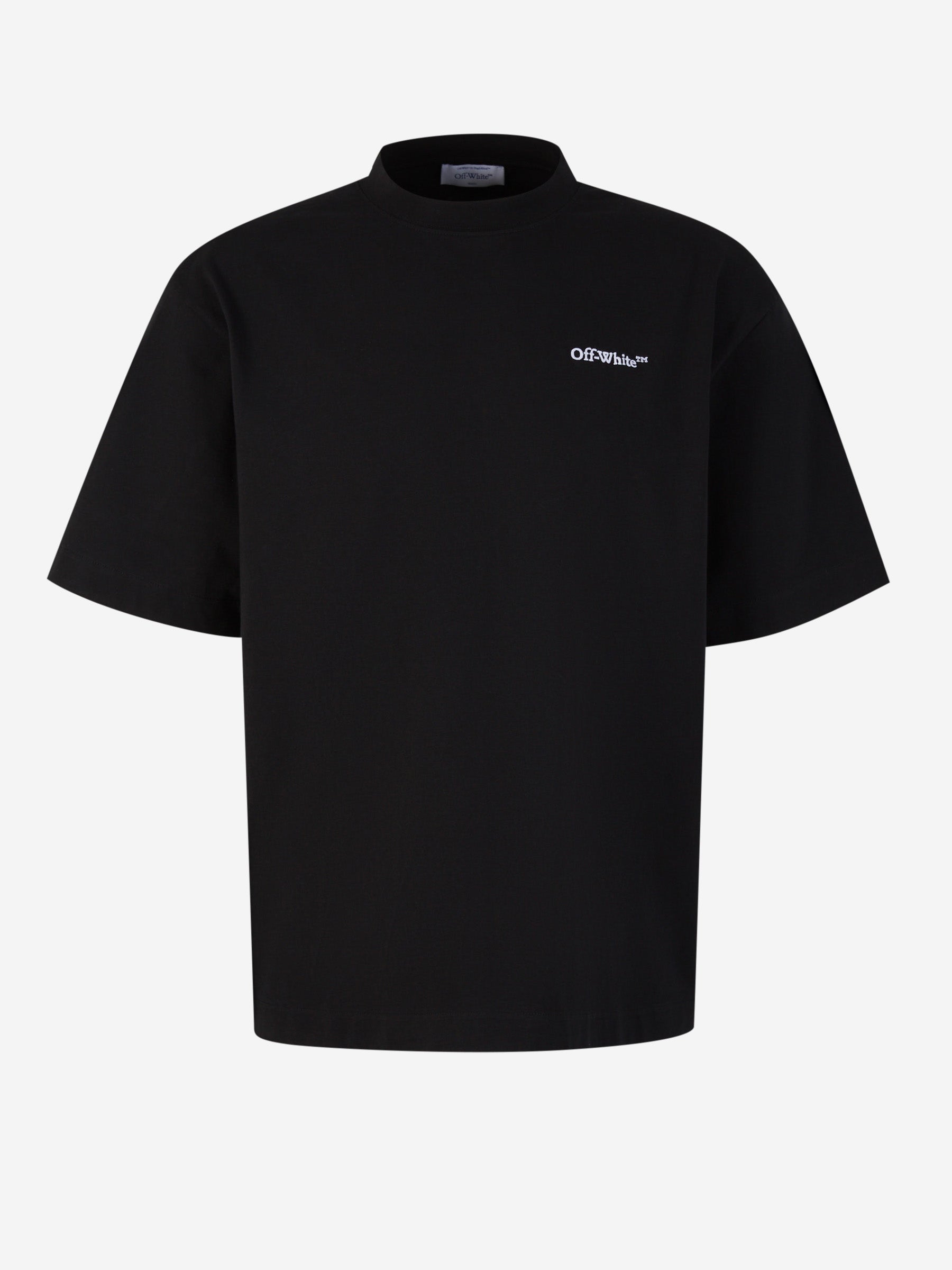 Embroidered Cotton T-Shirt Off-white – Гарантія оригінальності – боковий вид