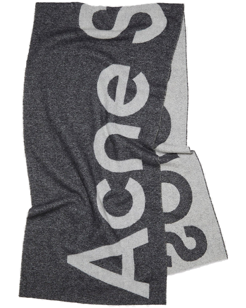 Black Logo Jacquard Wool Scarf Acne studios оригінал – Купити в Україні