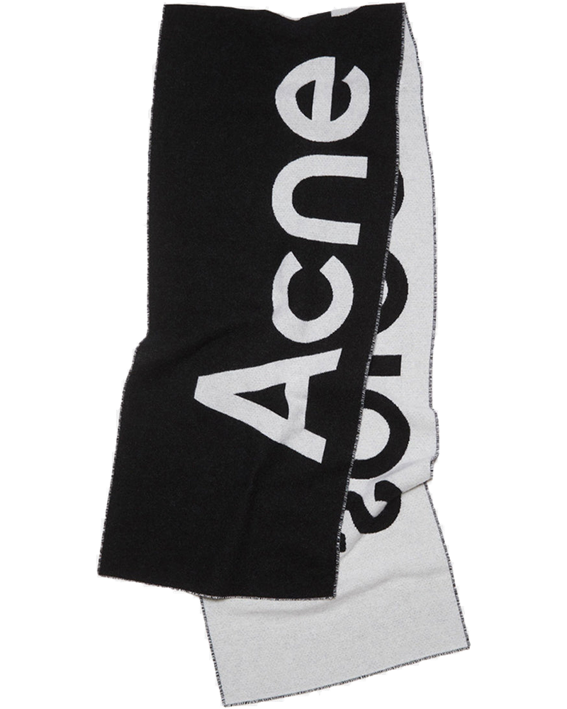 Black & White Logo Wool Scarf Acne studios оригінал – Купити в Україні