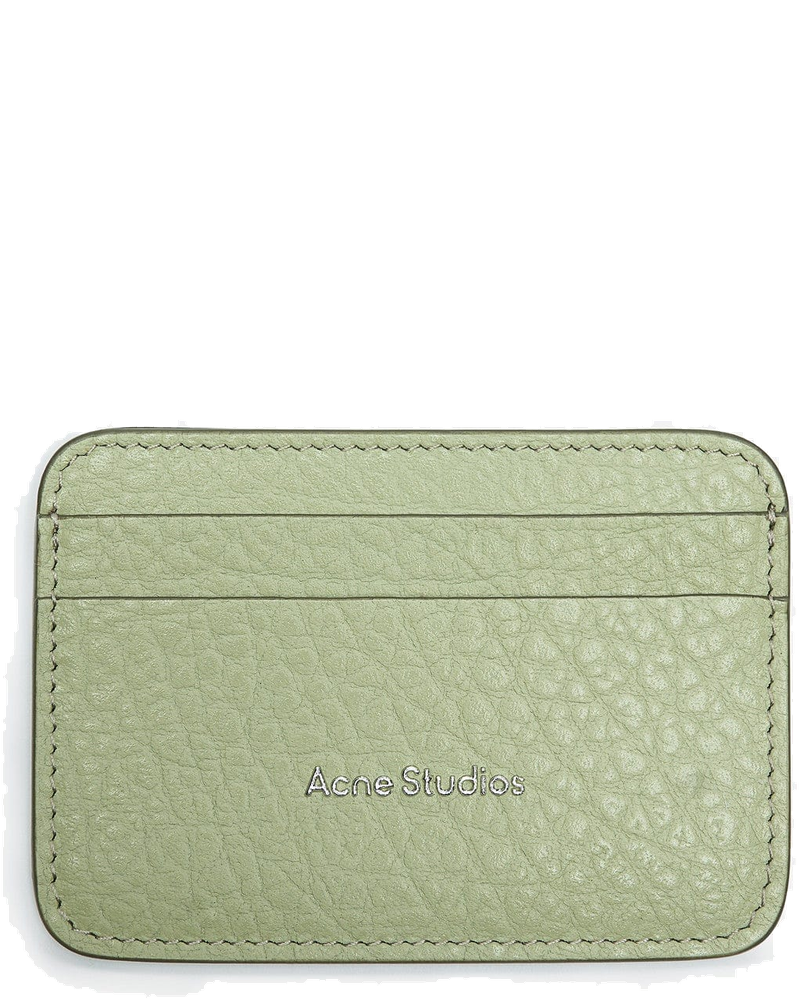 Leather Card Holder In Sage Green Acne studios – Гарантія оригінальності