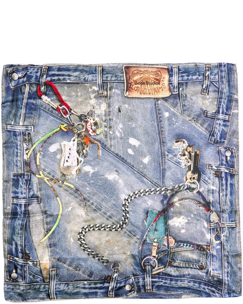 Vigne Denim Scarf In Denim Blue Acne studios – Гарантія оригінальності