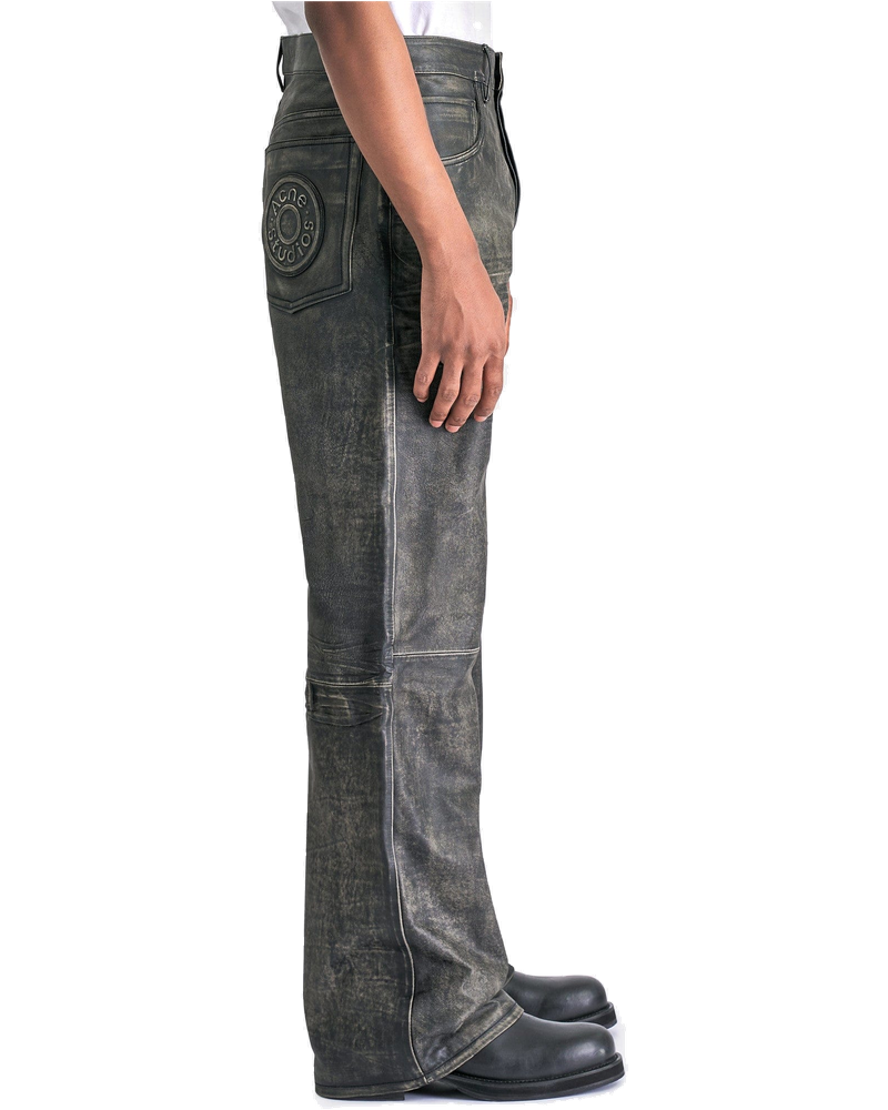 Оригінальна 2021 Sanding Leather Trousers In Black Acne studios
