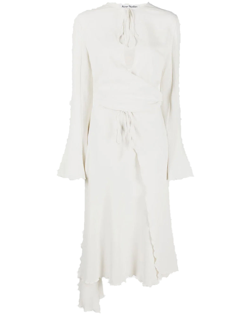Оригінальна White Asymmetric Wrap Dress Acne studios