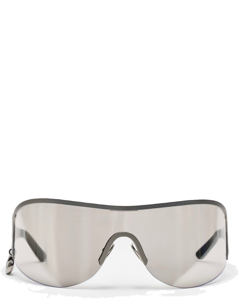 Оригінальна Auggi Shield Sunglasses In Transparent Silver Acne studios