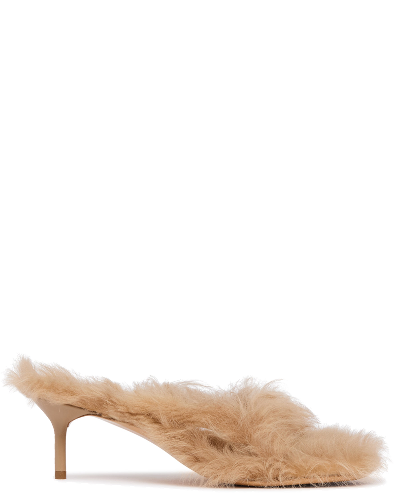 Beige Fur-Trimmed Heeled Sandals Acne studios оригінал – Купити в Україні