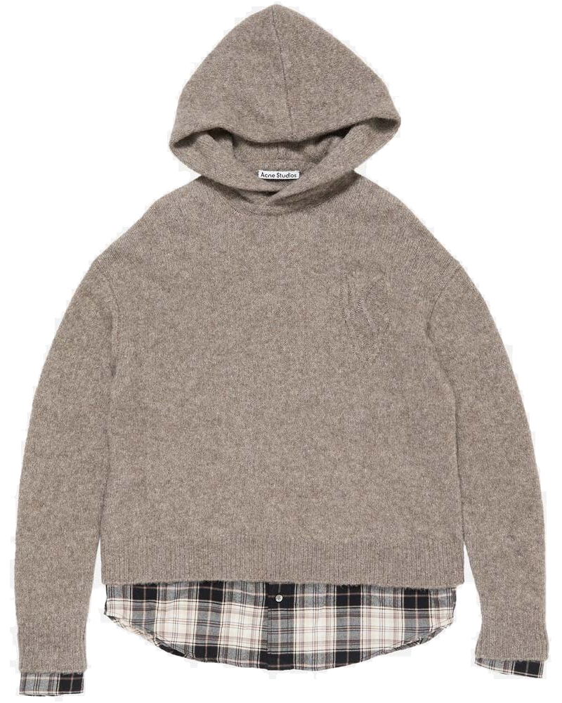 Grey Layered Wool Hoodie Acne studios – Гарантія оригінальності