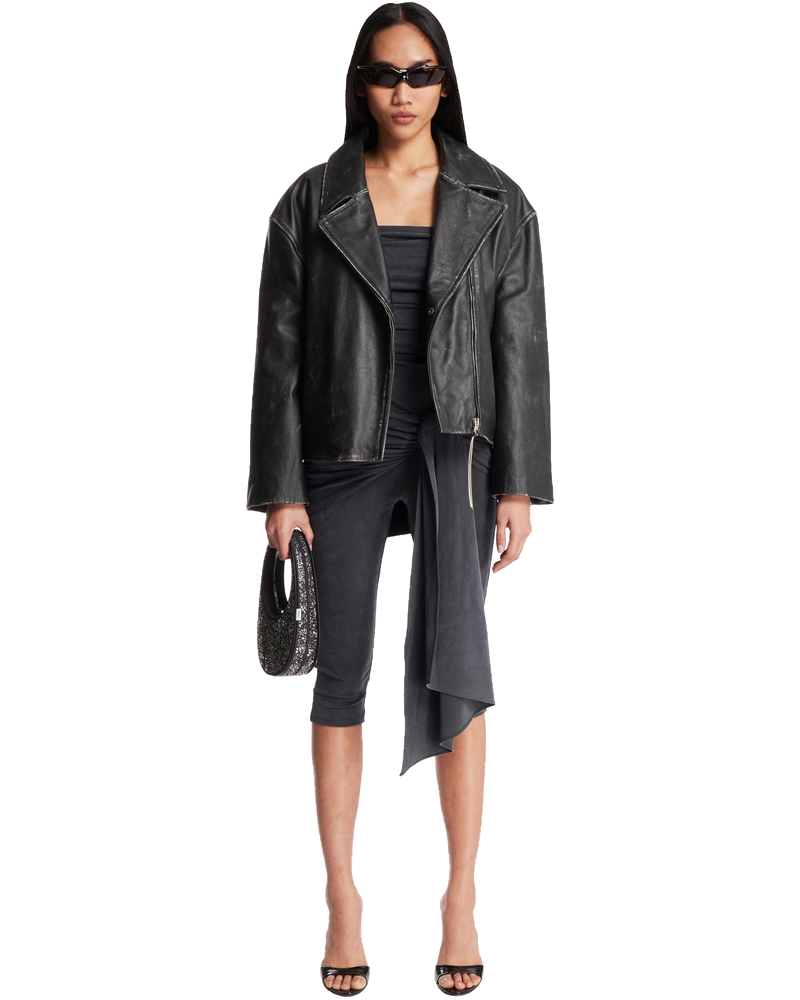 Black Oversized Biker Jacket Acne studios оригінал – Купити в Україні