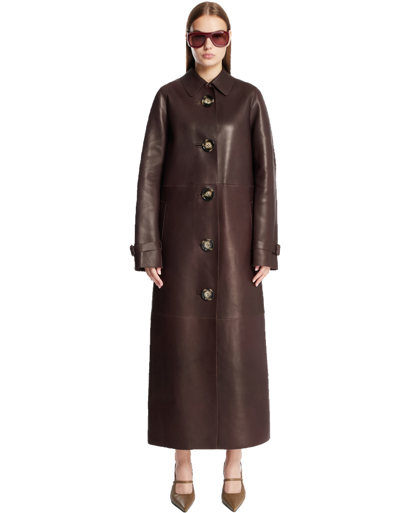 Brown Leather Long Coat Acne studios оригінал – Купити в Україні