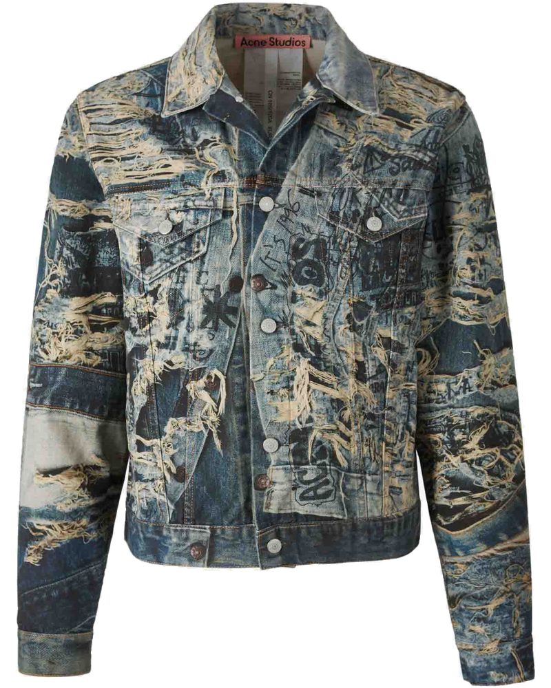 Оригінальна Printed Denim Jacket Acne studios