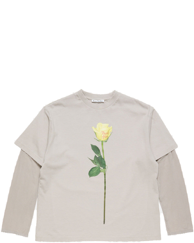 Grey Layered Graphic T-Shirt Acne studios оригінал – Купити в Україні