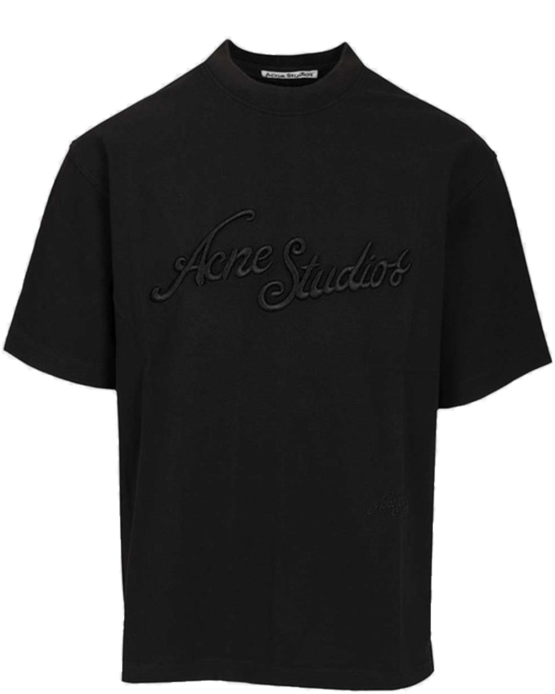 Оригінальна Black Embroidered Logo T-Shirt Acne studios