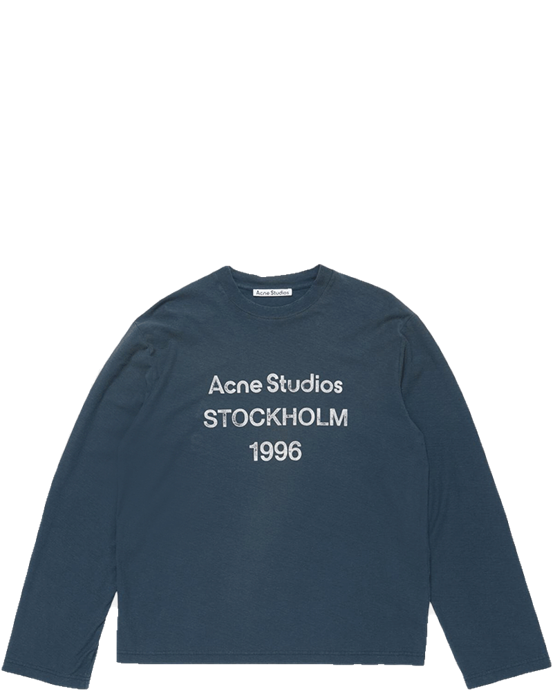 Оригінальна Dark Blue Logo T-Shirt Acne studios