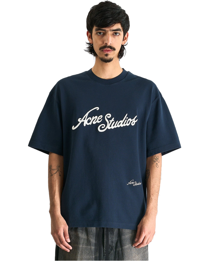 Logo T-Shirt In Deep Blue Acne studios – Гарантія оригінальності