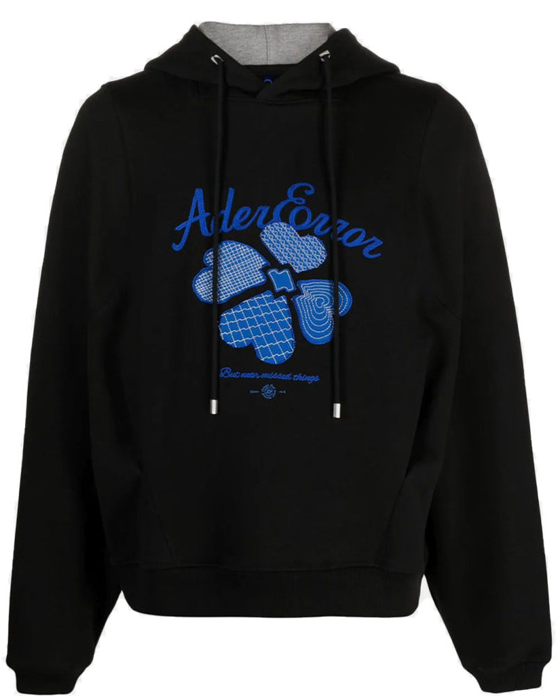 Black Embroidered-Logo Hoodie Ader error – Гарантія оригінальності