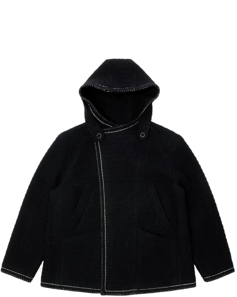 Black Hooded-Neck Long-Sleeve Coat Ader error оригінал – Купити в Україні