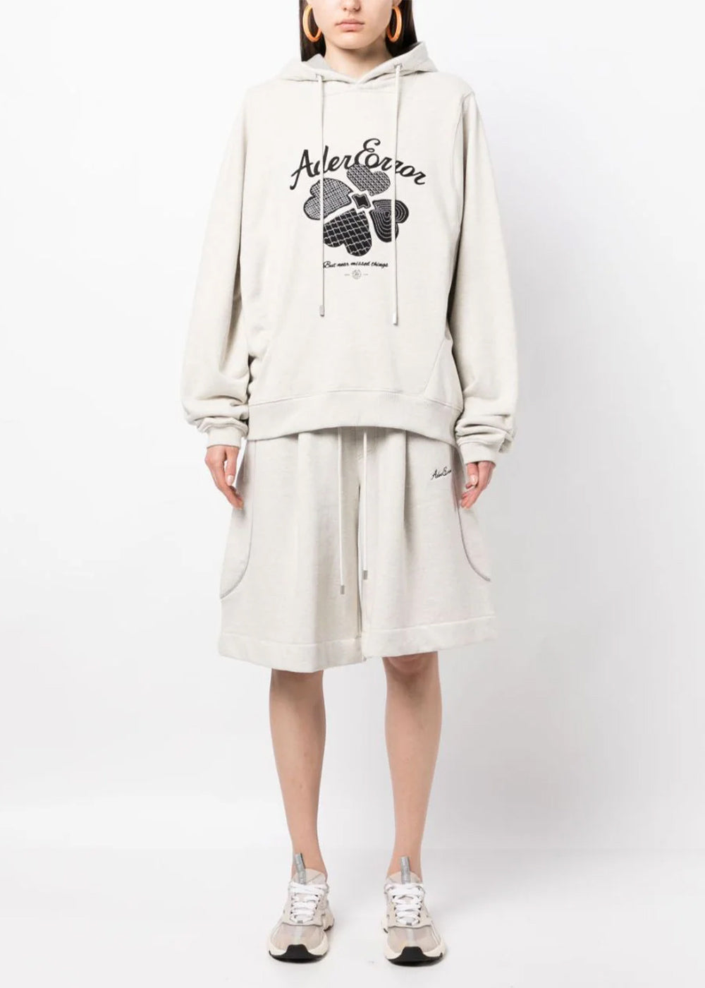 Оригінальна Beige Tever Logo-Embroidered Hoodie Ader error – вид ззаду