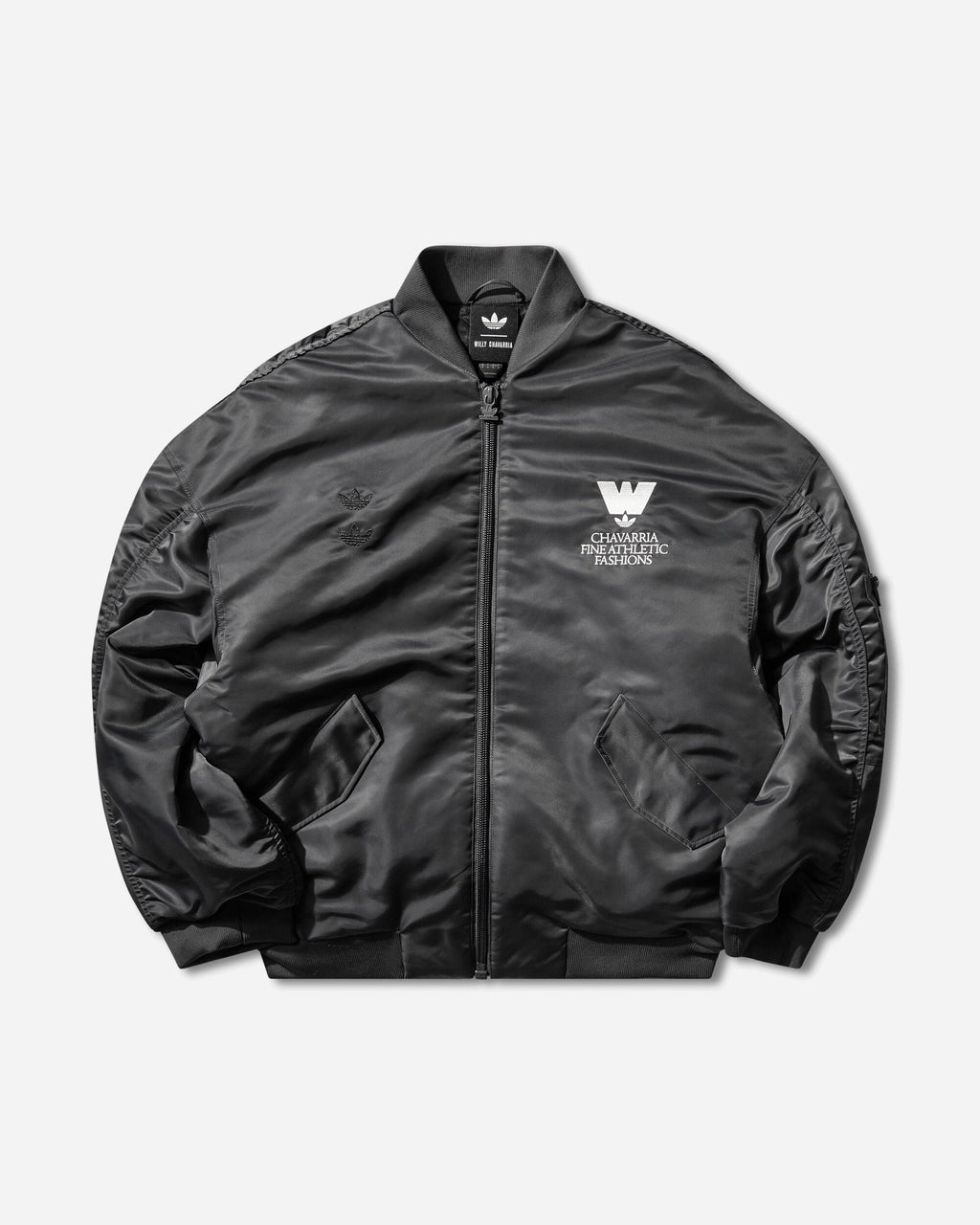 Mens Willy Chavarria Bomber Jacket Grey Adidas оригінал – Купити в Україні – боковий вид