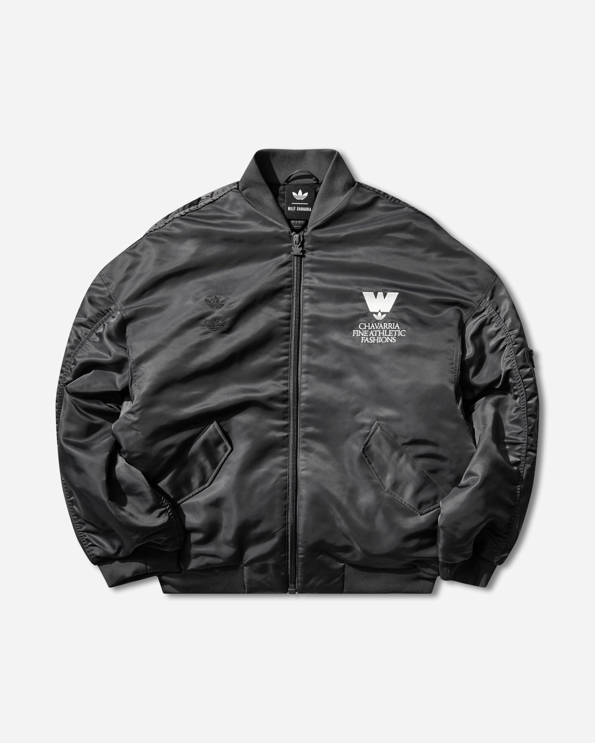 Mens Willy Chavarria Bomber Jacket Grey Adidas оригінал – Купити в Україні – боковий вид - ADIDAS