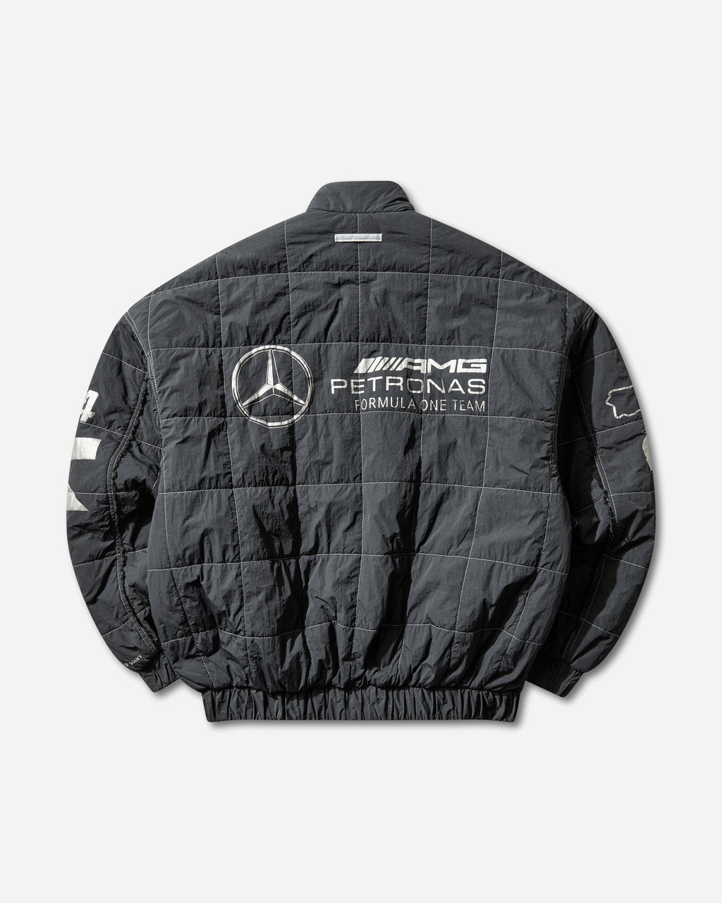Mens Bad Bunny X Mercedes-Amg Petronas F1 Team Jacket Solid Grey Adidas – Гарантія оригінальності – вид ззаду