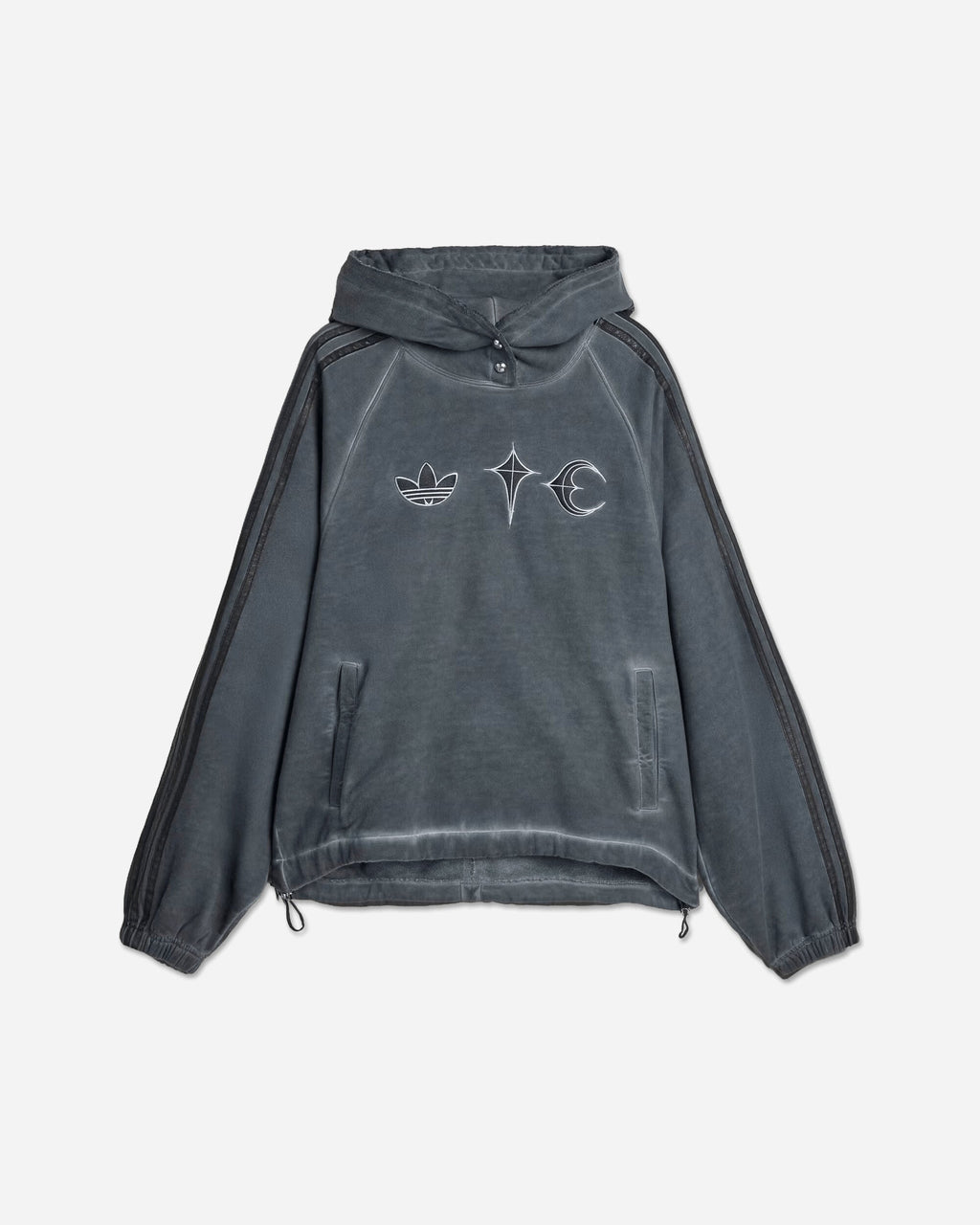 Mens Thug Club Sweat Hoodie Black Adidas – Гарантія оригінальності – боковий вид