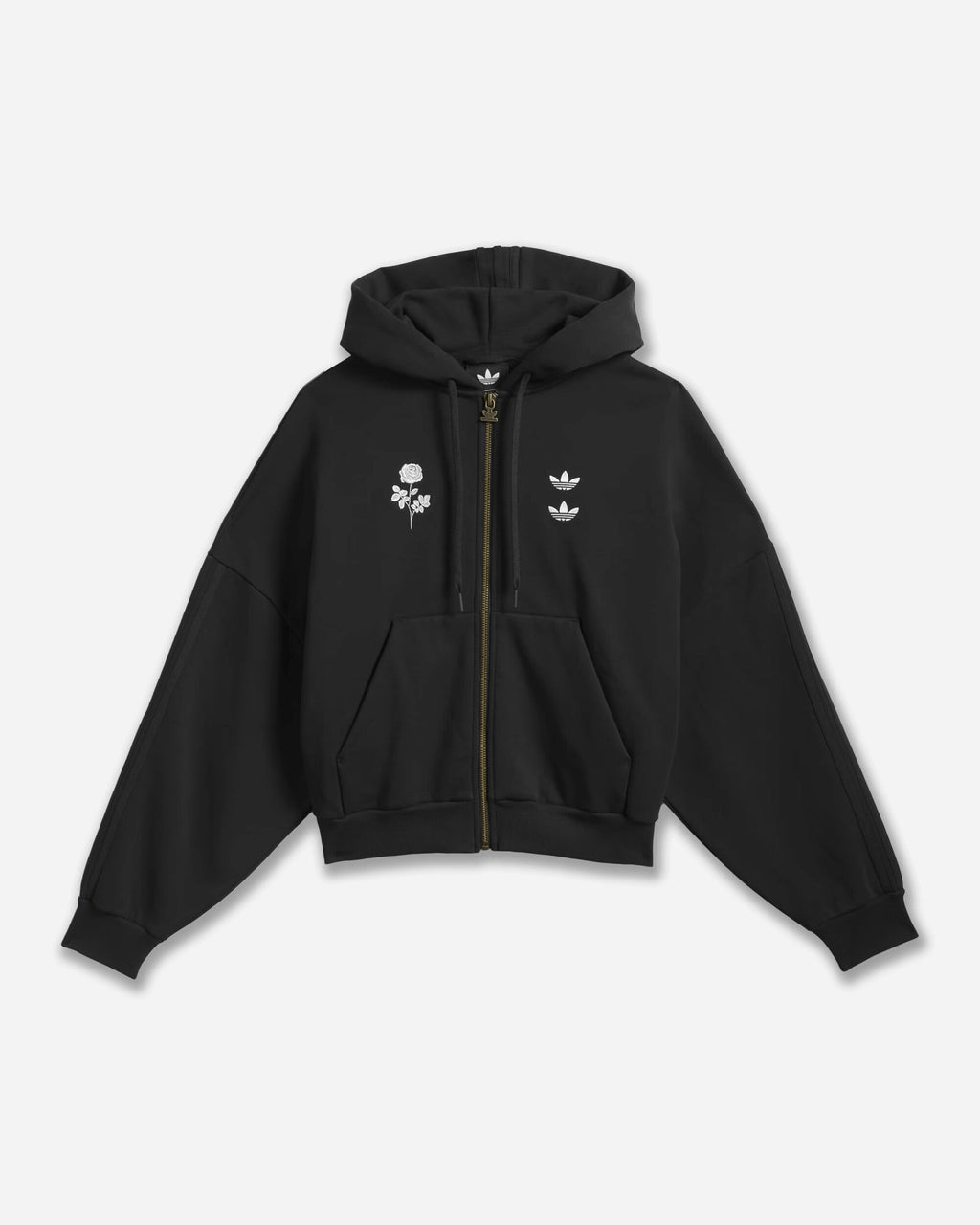 Оригінальна Mens Willy Chavarria Heavyweight Zip Hoodie Black Adidas – боковий вид