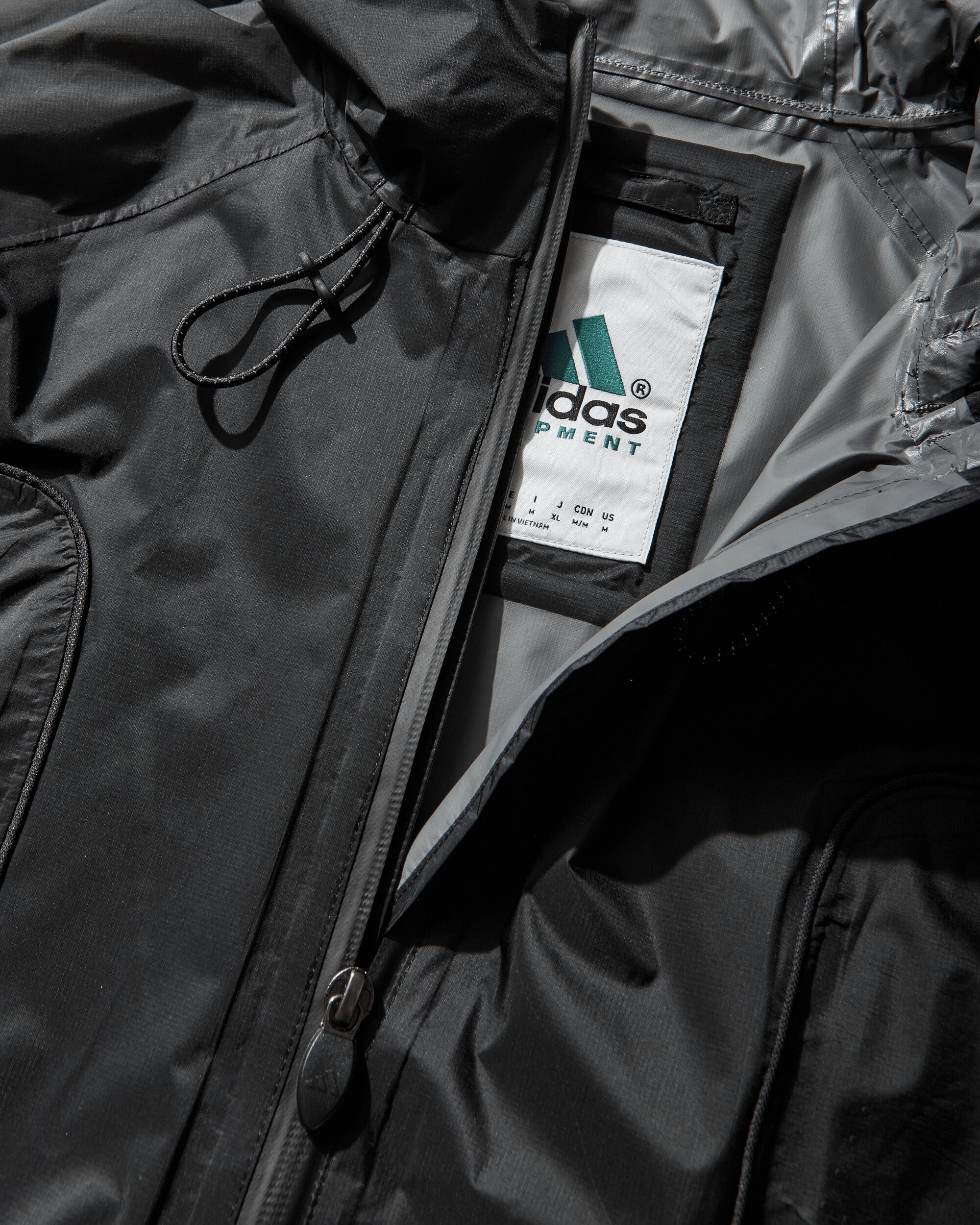 Mens Eqt Full Zip Shell Jacket Black Adidas – Гарантія оригінальності – детальний вид - ADIDAS