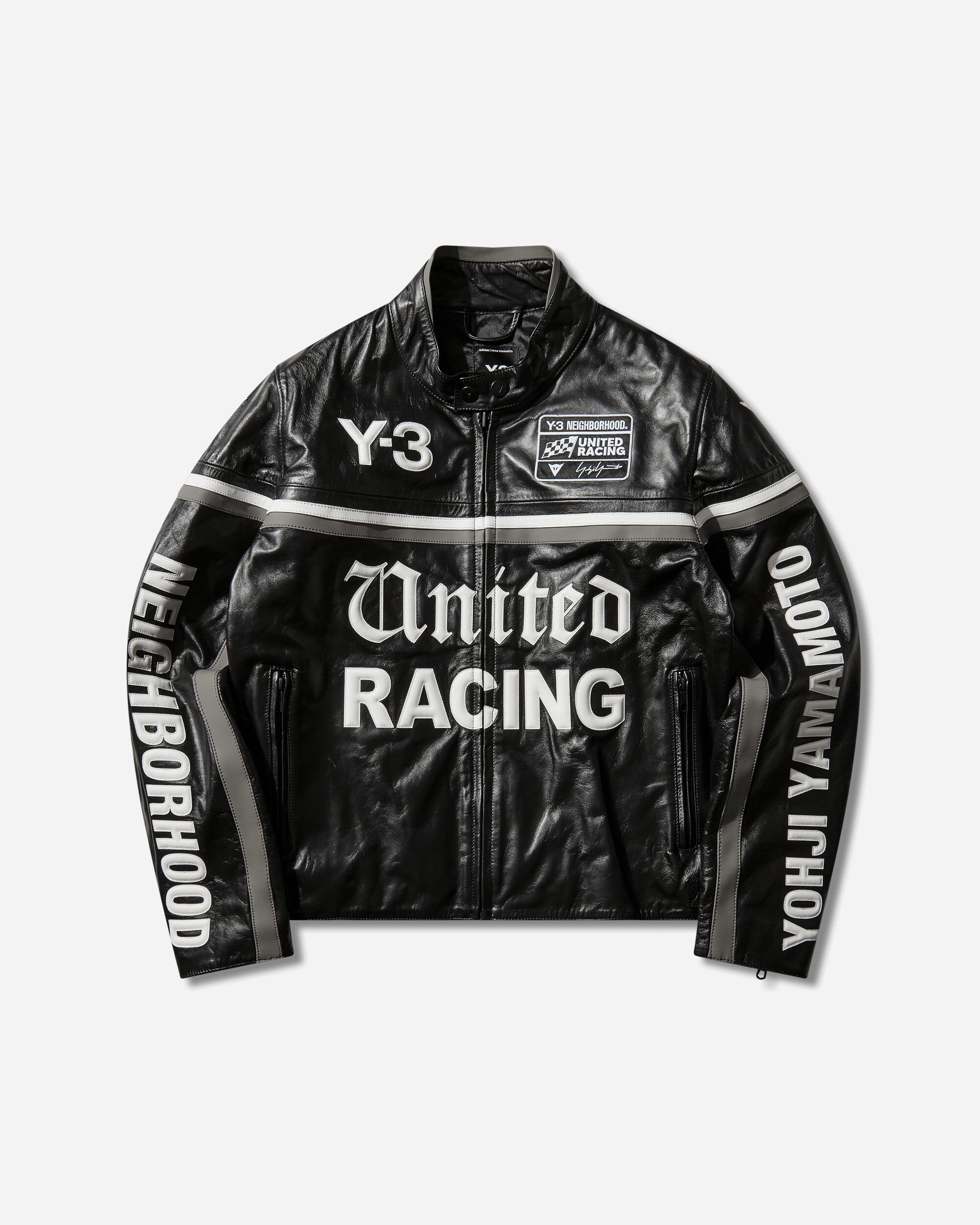 Оригінальна Mens Y-3 X Neighborhood Dainese Leather Racer Jacket Black Adidas – боковий вид - ADIDAS