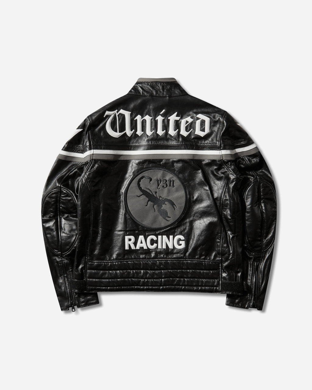 Оригінальна Mens Y-3 X Neighborhood Dainese Leather Racer Jacket Black Adidas – вид ззаду