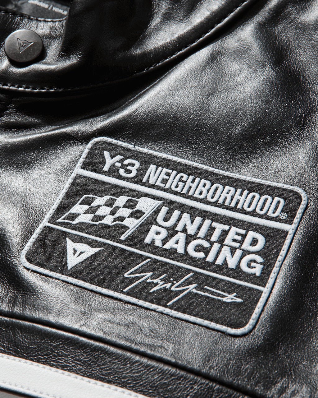 Оригінальна Mens Y-3 X Neighborhood Dainese Leather Racer Jacket Black Adidas – збільшений вид