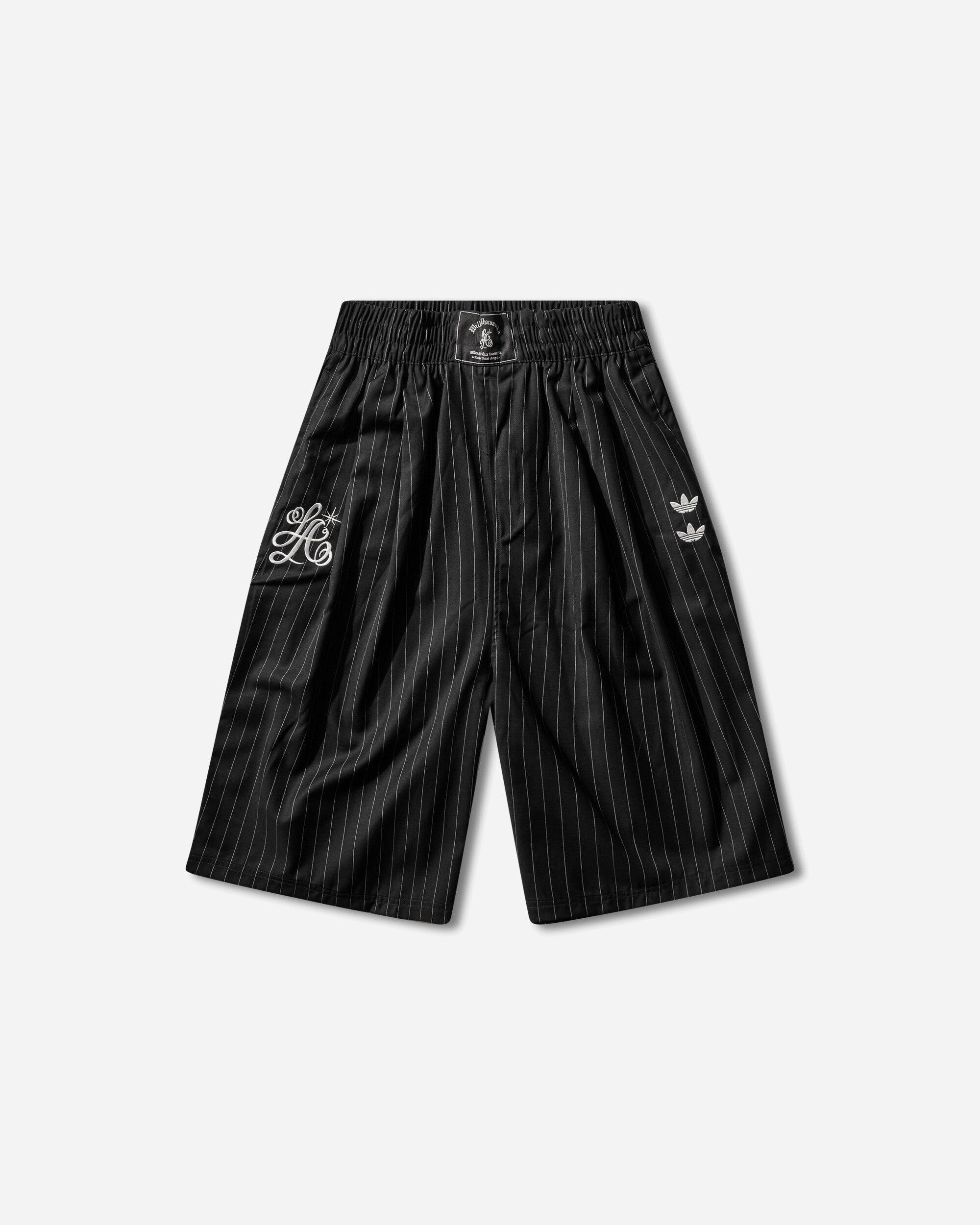 Mens Willy Chavarria Pinstripe Shorts Black Adidas – Гарантія оригінальності – боковий вид - ADIDAS