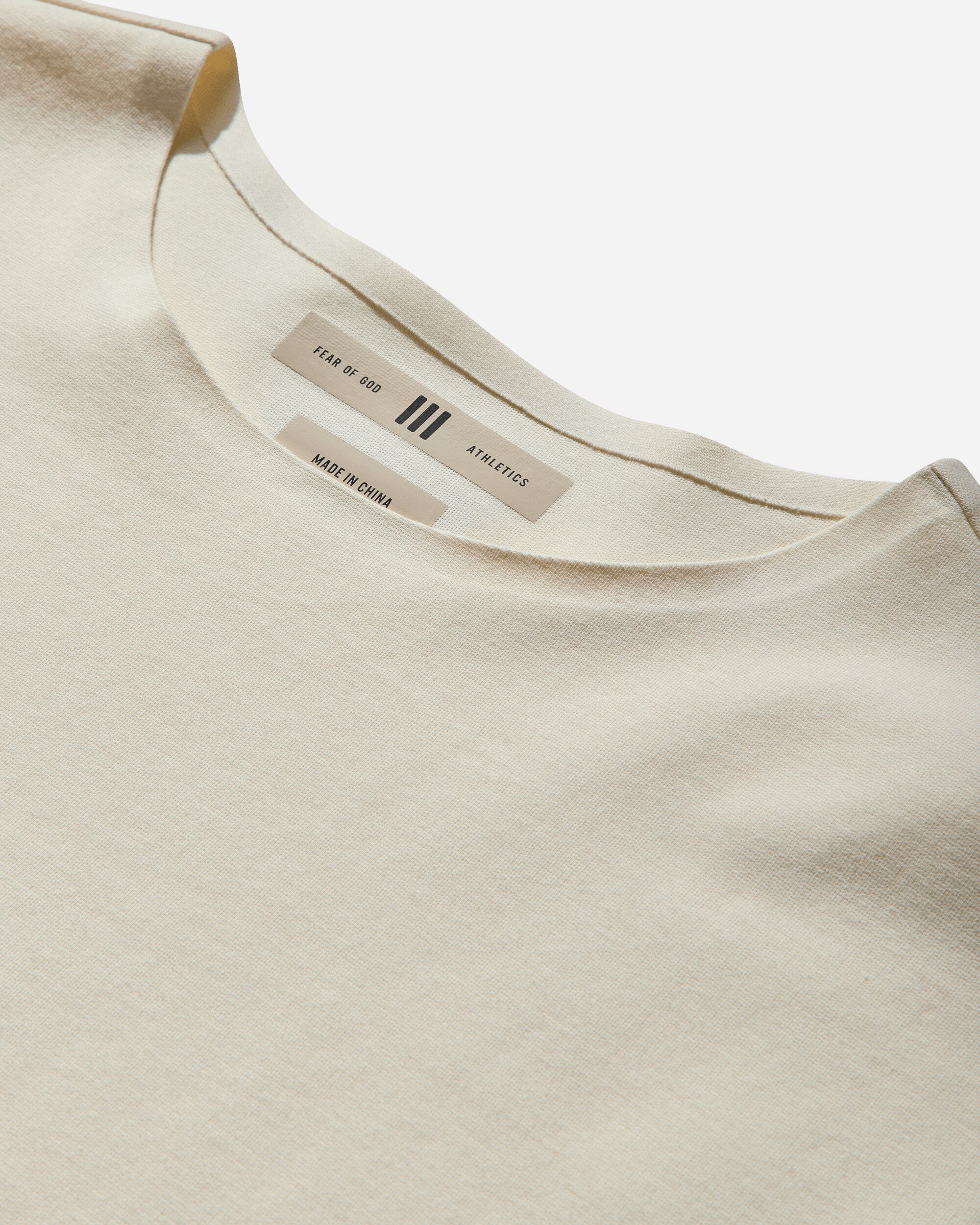 Mens Fear Of God Athletics Performance T-Shirt Cream White Adidas – Гарантія оригінальності – детальний вид - ADIDAS