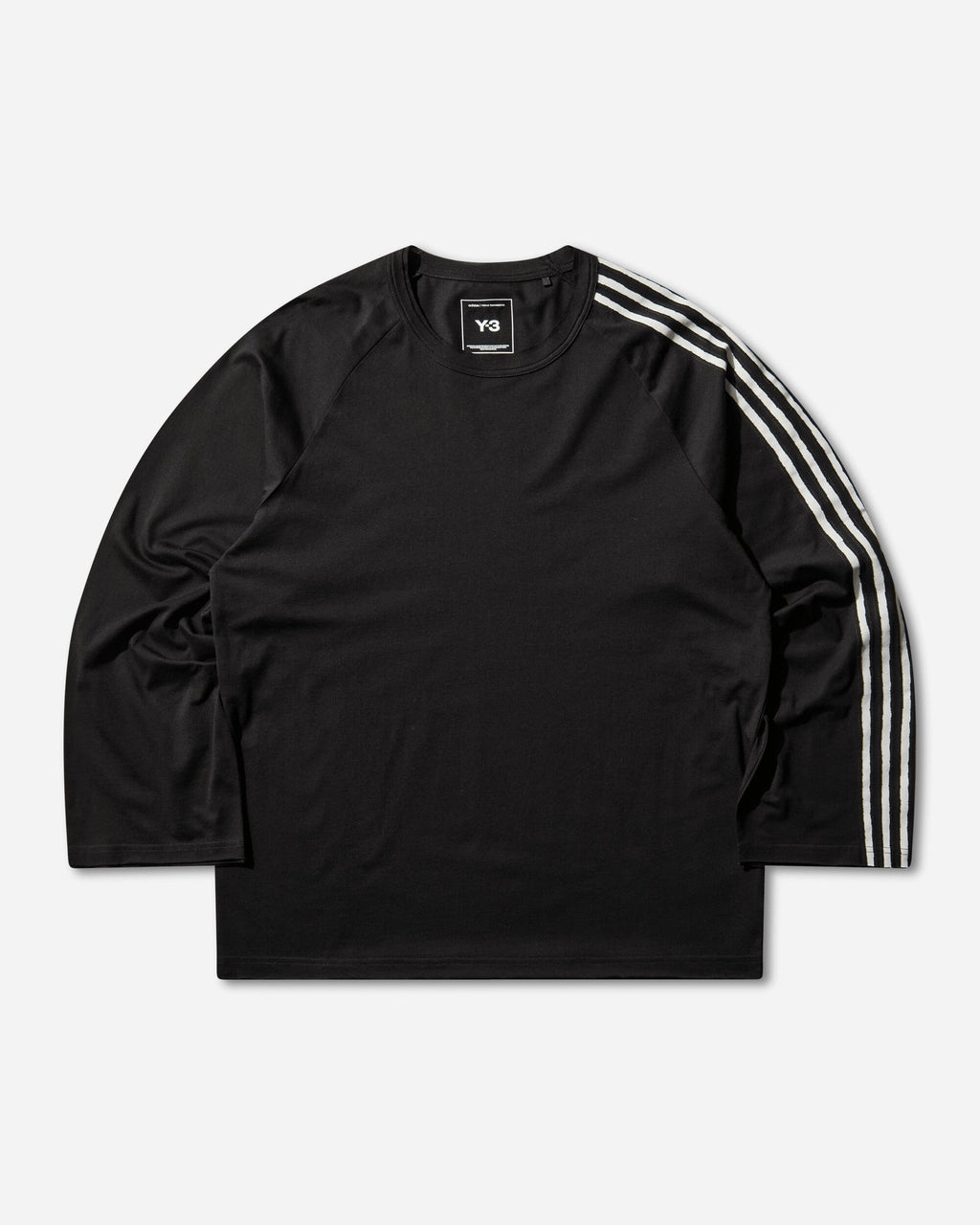 Y-3 Raw Edge 3-Stripes Longsleeve T-Shirt Black Adidas оригінал – Купити в Україні – боковий вид