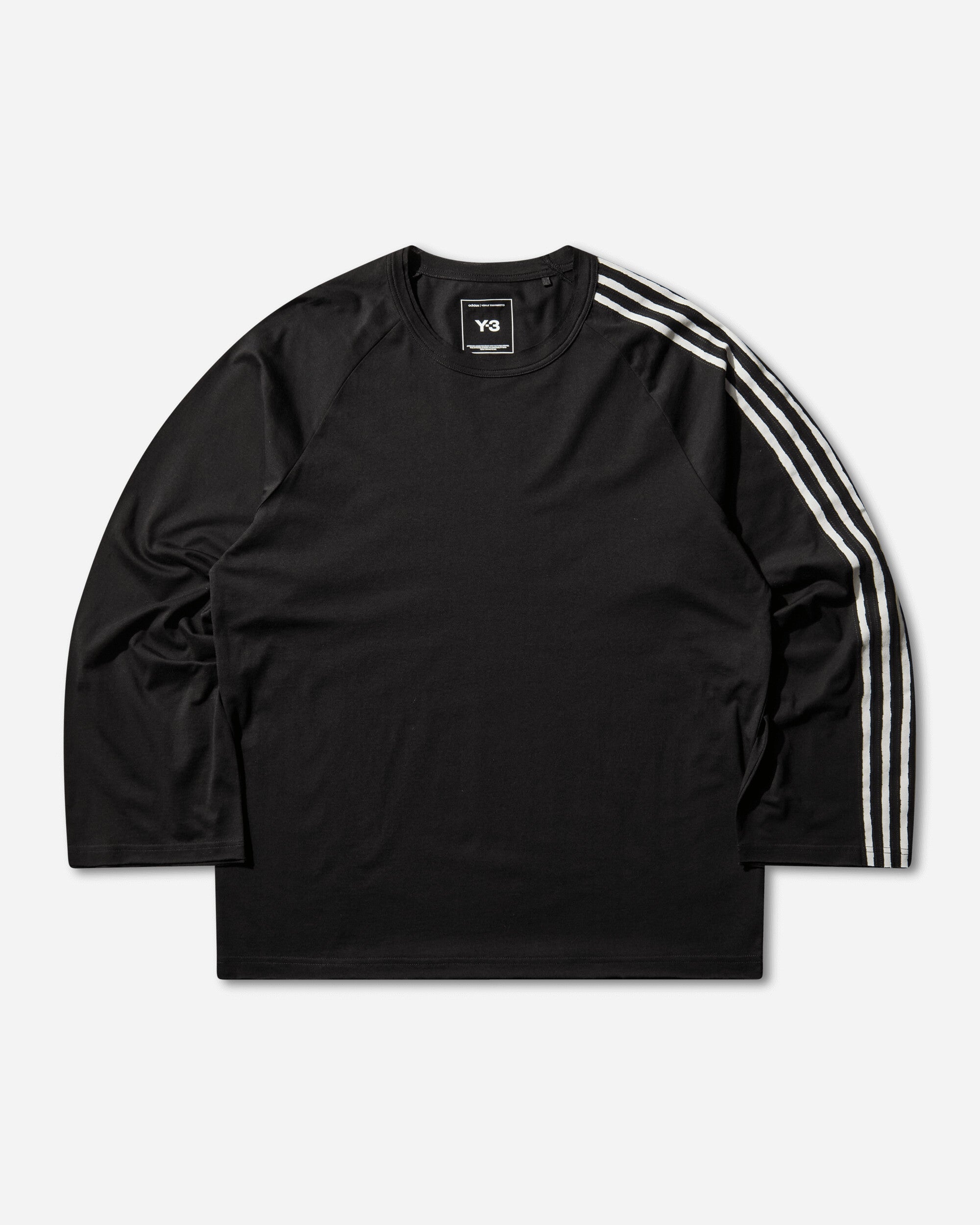 Y-3 Raw Edge 3-Stripes Longsleeve T-Shirt Black Adidas оригінал – Купити в Україні – боковий вид - ADIDAS