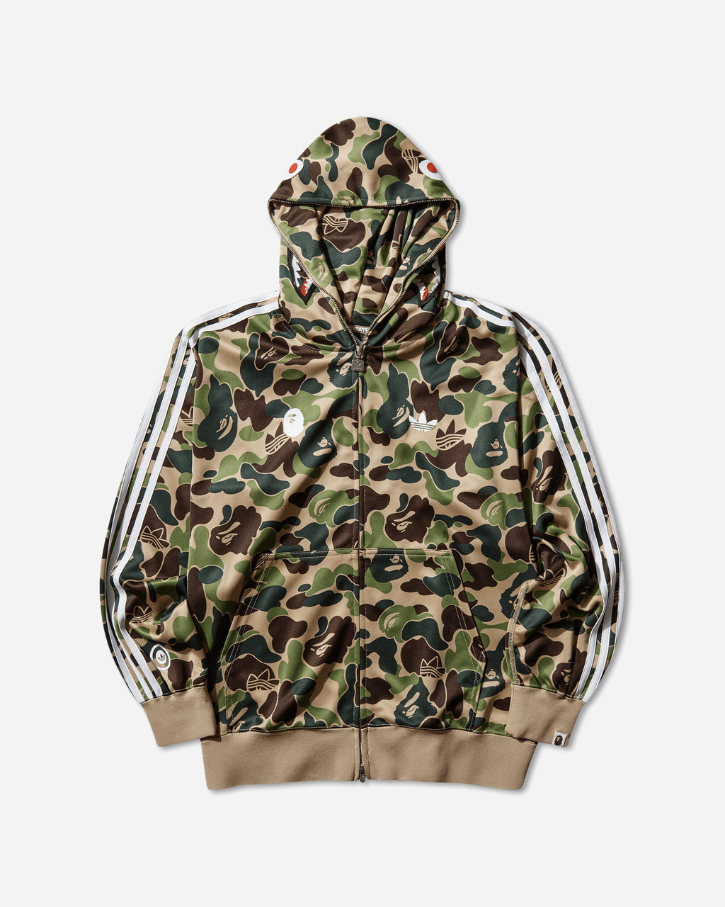 Оригінальна Bape Shark Track Hoodie Crew Green Adidas – боковий вид
