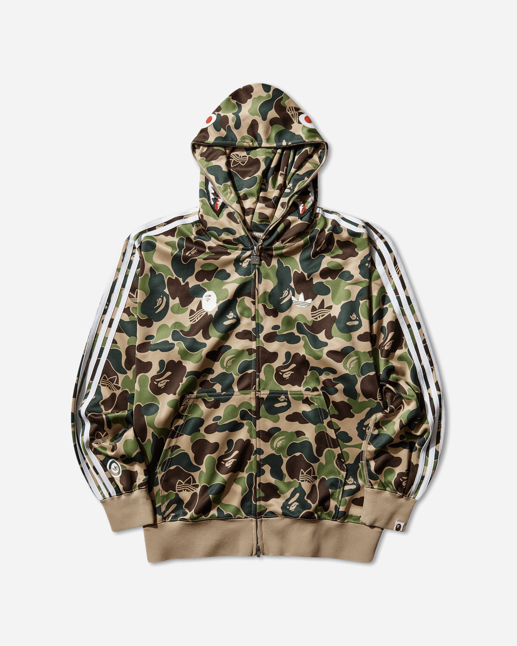 Оригінальна Bape Shark Track Hoodie Crew Green Adidas – боковий вид