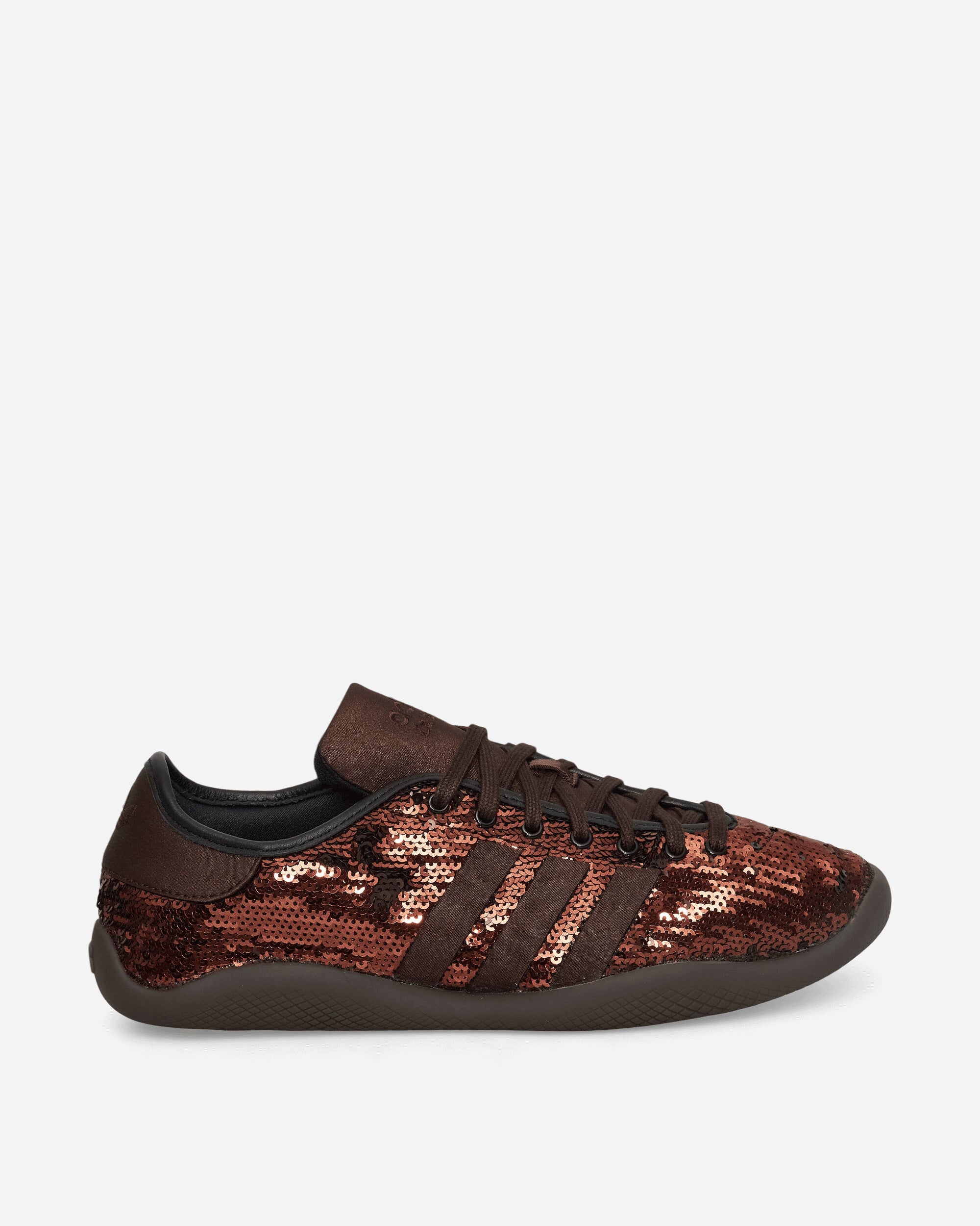 Оригінальна Wales Bonner Karintha Lo Sequin Sneakers Dark Brown Adidas – боковий вид - ADIDAS