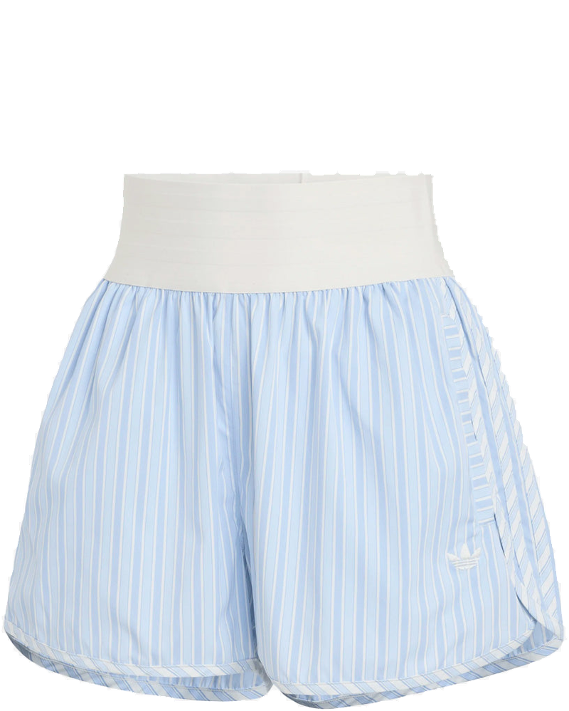 Light Blue Striped Poplin Fabric Shorts With Elasticized Waistband Adidas – Гарантія оригінальності