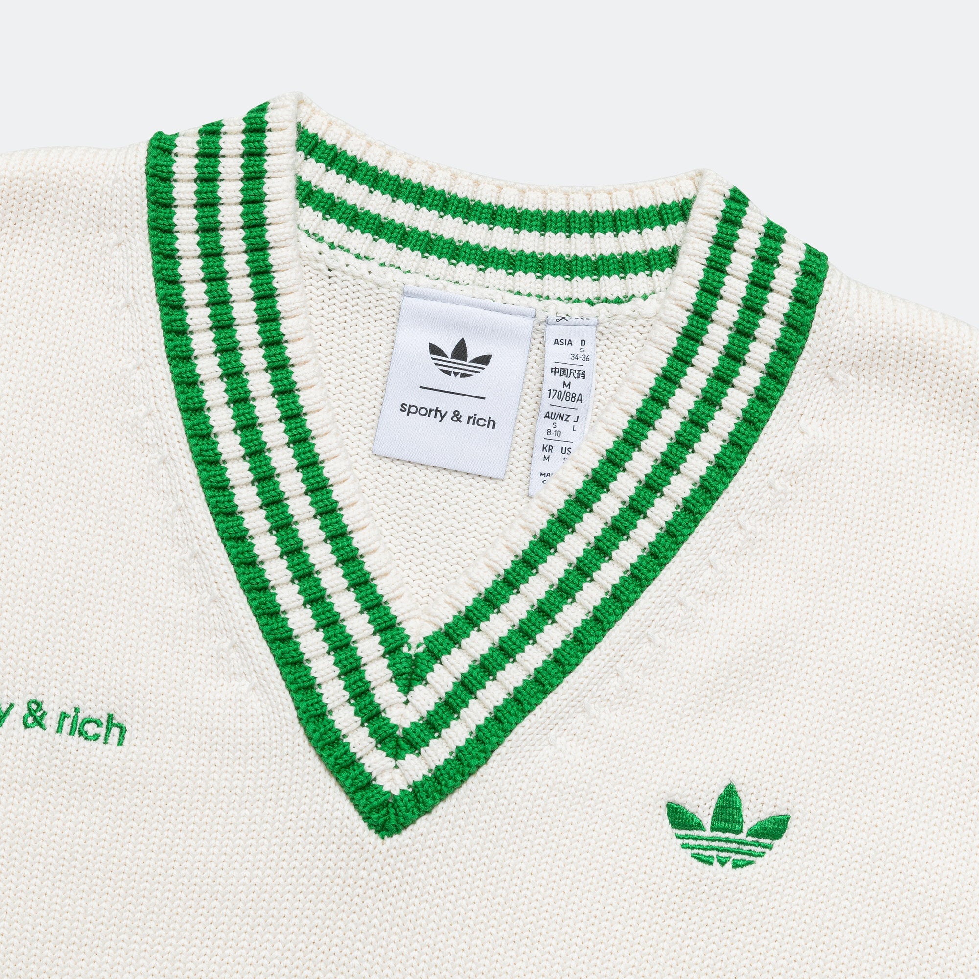 Womens Knit Sweater X Sporty & Rich Adidas оригінал – Купити в Україні – вид ззаду - ADIDAS