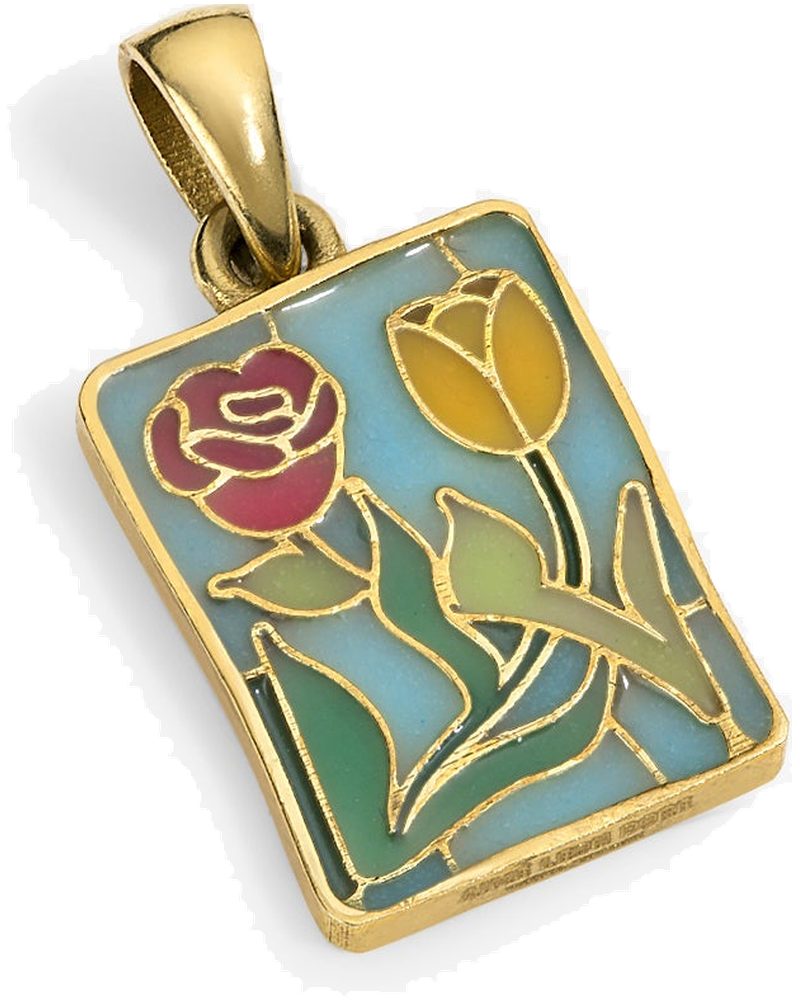 Оригінальна 14kt Gold Stained Glass Crest Pendant Aime leon dore