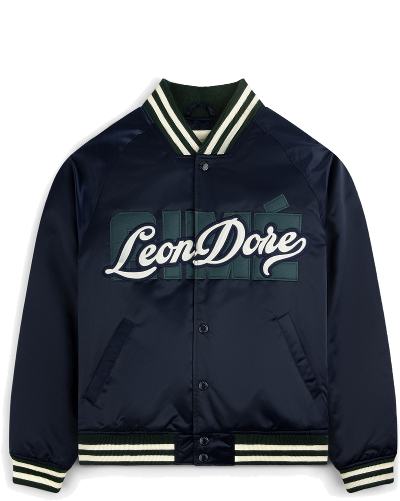 Оригінальна Overlay Logo Satin Varsity Jacket Aime leon dore